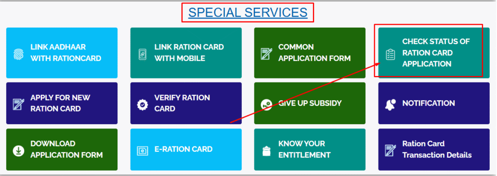 Ration card status check